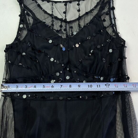 Garnet Hill Silk Beaded sheer Y2K Dress 2P Whimsigoth Fairy Sequin festival - Picture 13 of 14